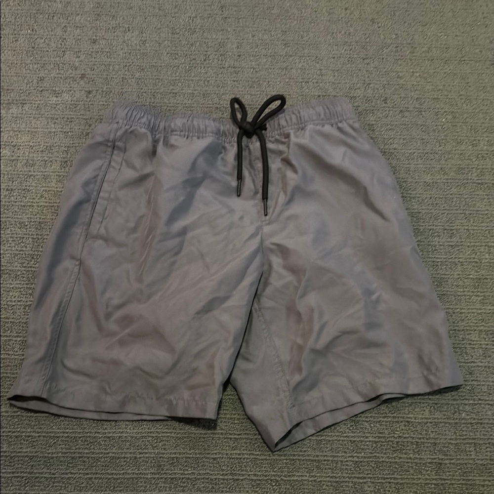 Amazon Essentials Gray Swim Trunks Elastic Waistband